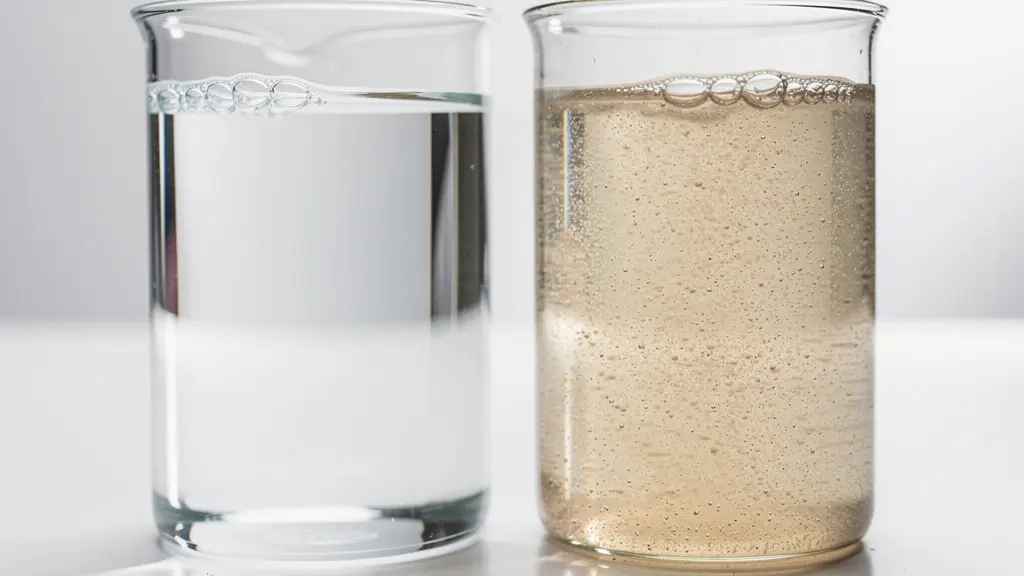 Comparaison visuelle entre une eau claire et une eau trouble dans des bassins