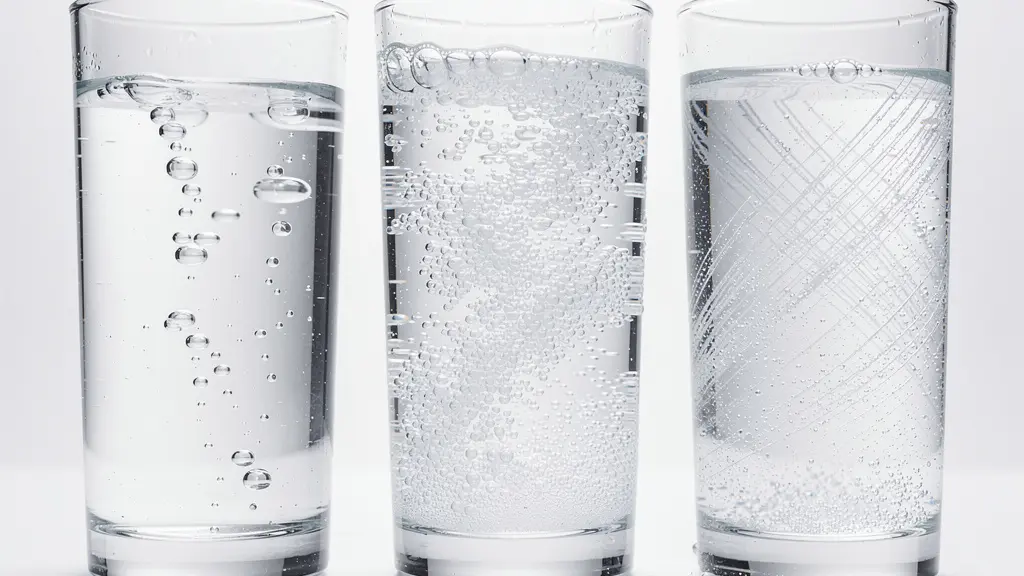 Trois verres d'eau claire avec des bulles minérales visibles, représentant différentes compositions minérales